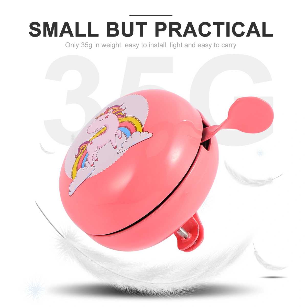 Bell Decor Bike Bells Printed Unicorn Bike Bells Crisp Sound Ring Bell for Scooter Tricycle Children DIY Adornment (Watermelon Red)