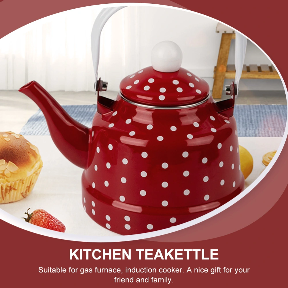 1Pc Durable Heating Water Kettle Lovely Enamel Teapot Kitchen Teapot for Home