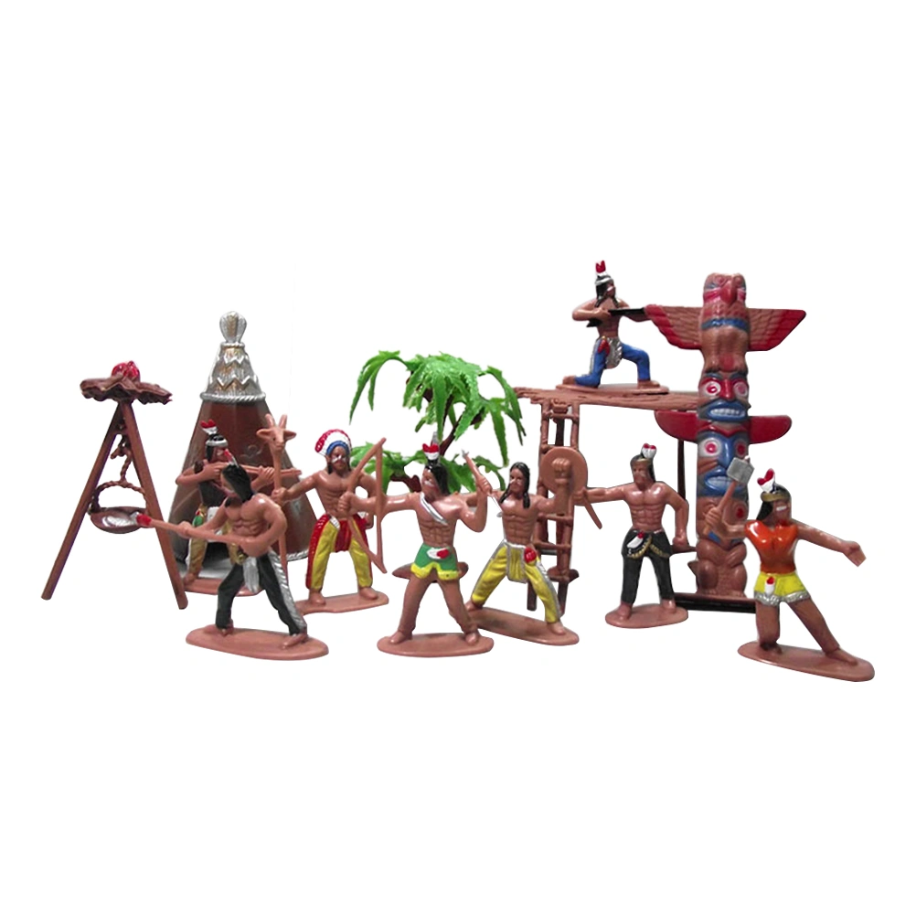 13pcs Indian Man Model Toy Plastic Figures Model Men Figures Accessories Play Set for Kids