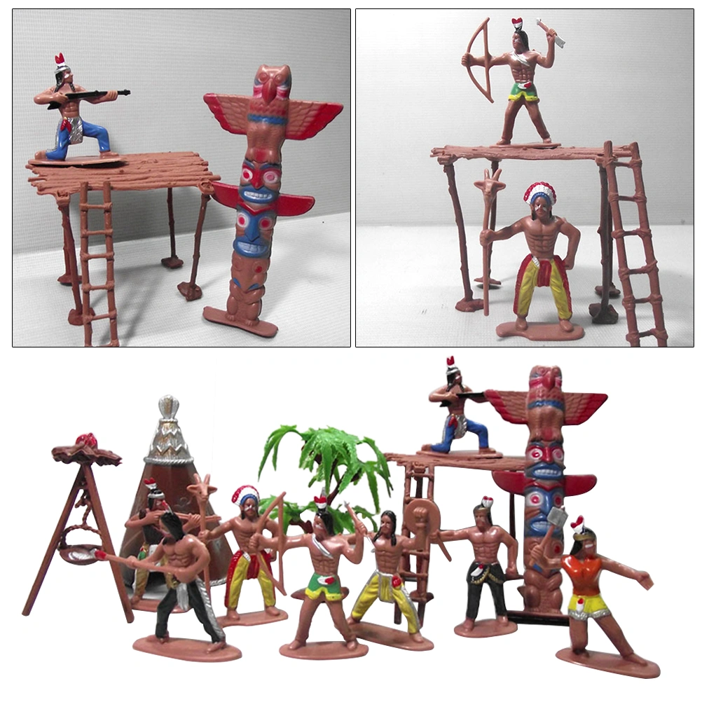 13pcs Indian Man Model Toy Plastic Figures Model Men Figures Accessories Play Set for Kids