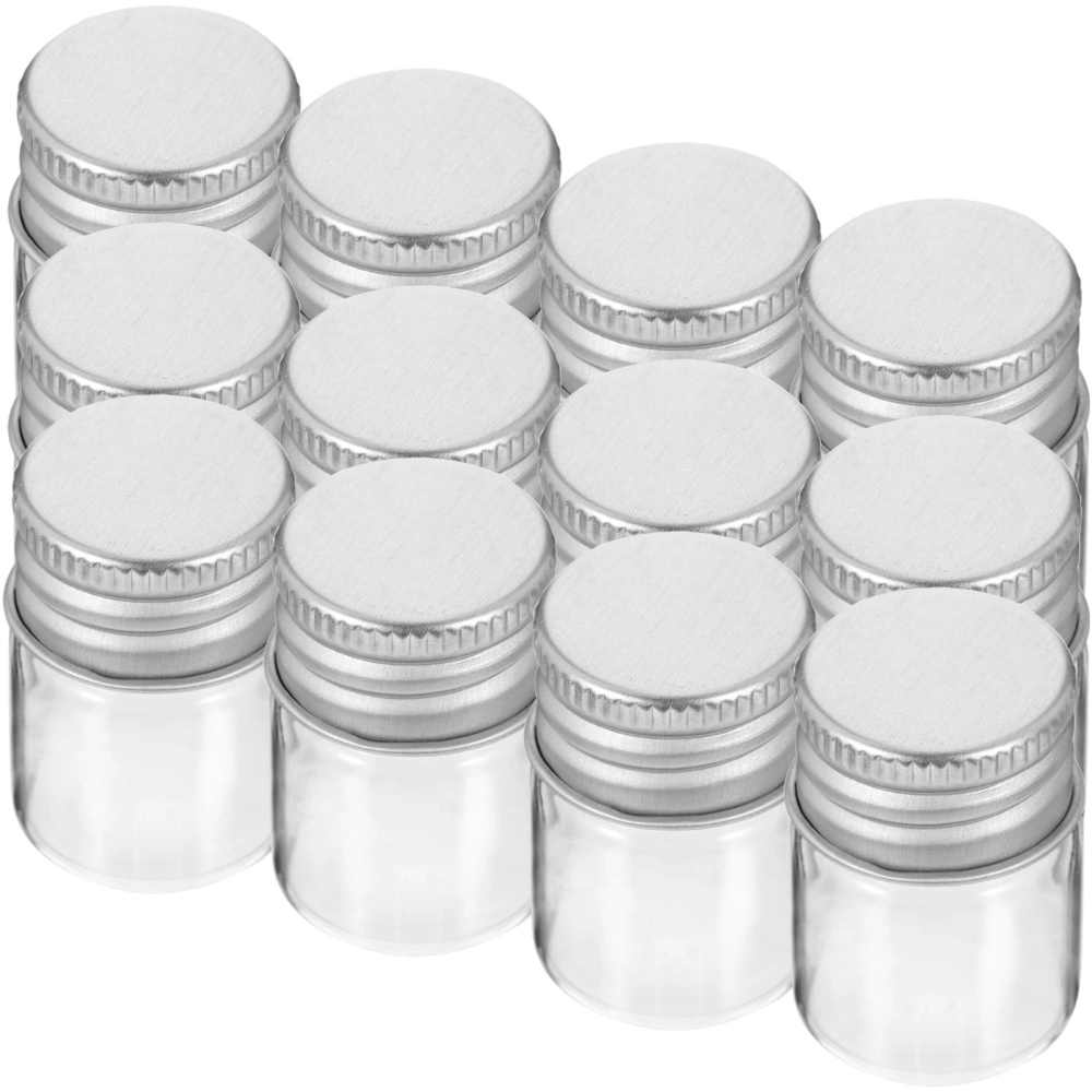 12PCS Transparent Glass Storage Bottles Sealed Food Can Jar Flower Tea Tank Dried Fruit Grains Storage Container with Aluminum Stoppers