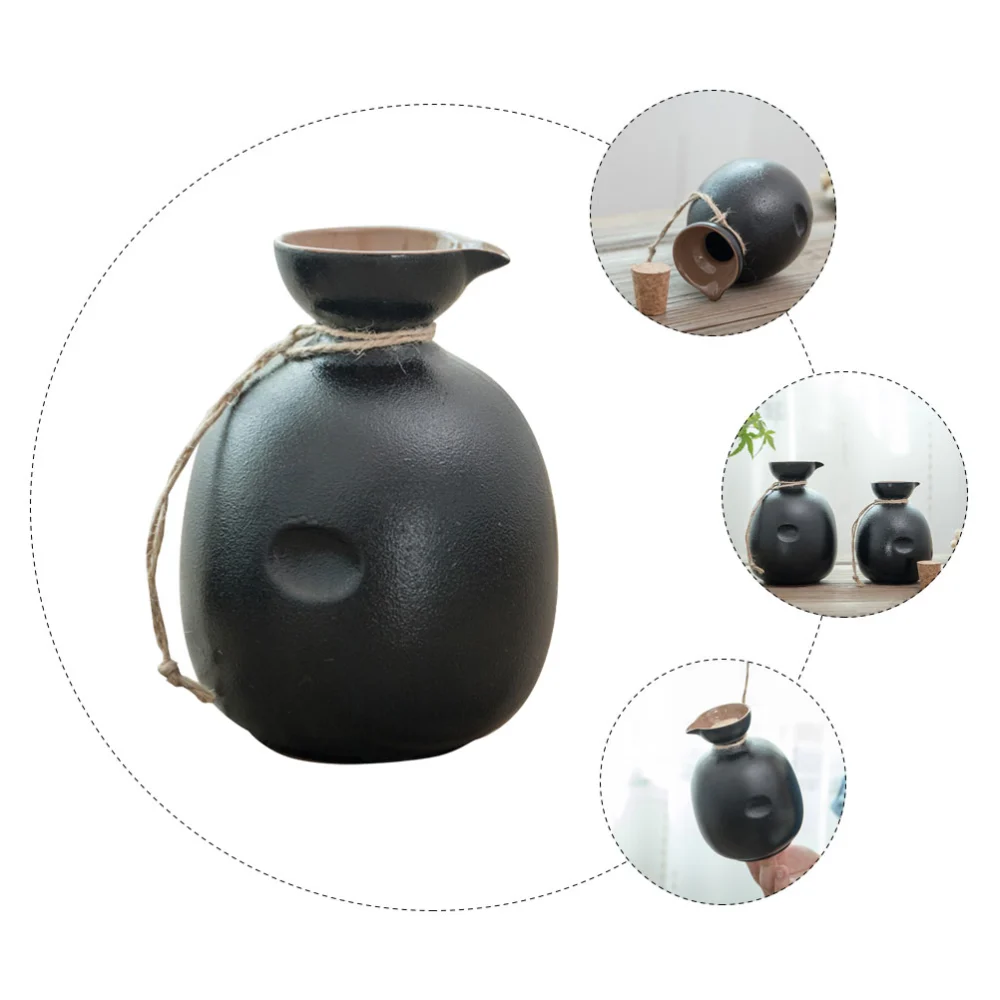 Durable Ceramic Wine Pot Japanese Style Wine Storage Jug Reusable Household Sake Bottle