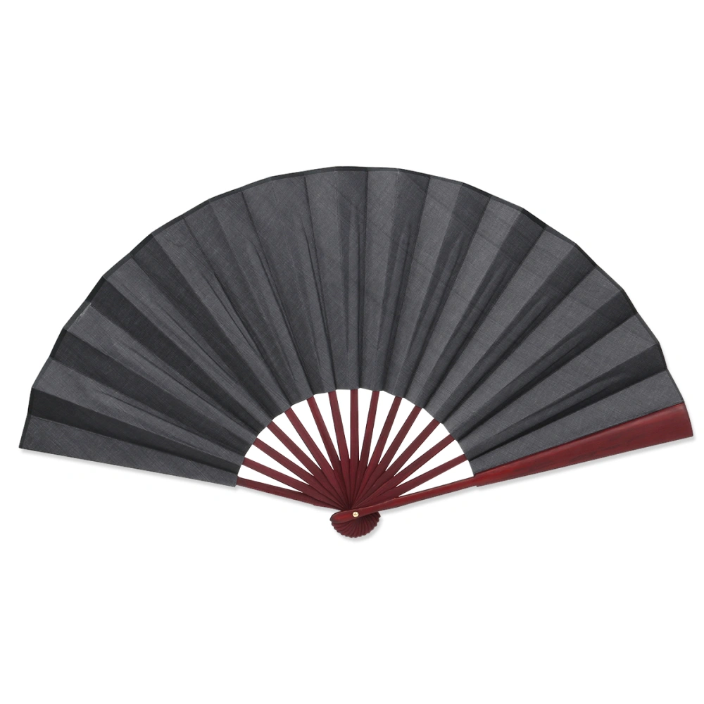 FENICAL Men Folding Bamboo Blank Fan Wedding Party Gift (Black)