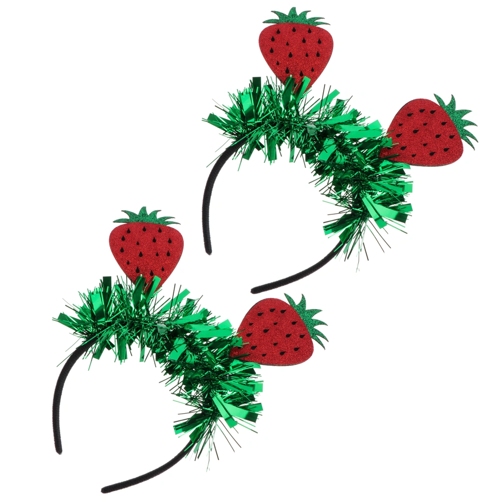 2Pcs Strawberry Shaped Hair Decorative Hairband Spring Headdress for Party