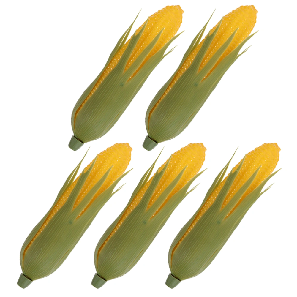 5pcs Artificial Corn Model Lifelike Simulation Fake Corn Fake Vegetable Models