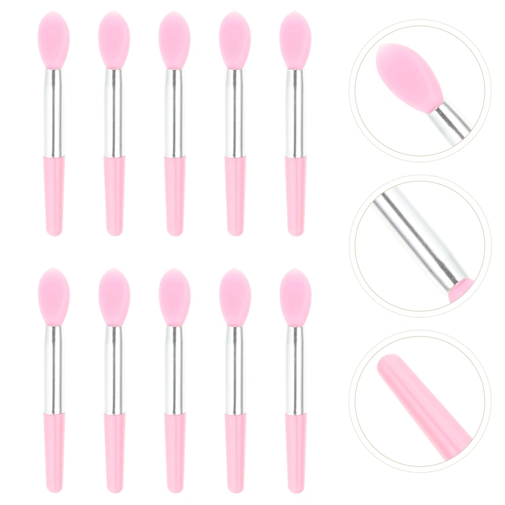 10Pcs Women Lipstick Applicator Eye Makeup Brush Silicone Lip Eyeshadow Brush