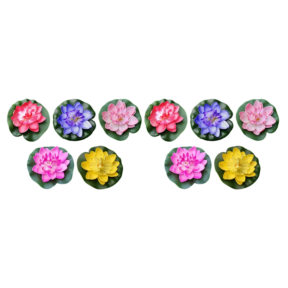 10pcs Artificial Floating Water Lily Simulation EVA Lotus Pond Decoration