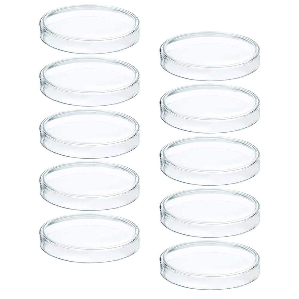 10Pcs Petri Dishes with Lid Clear Cell Tissue Petri Plates Laboratory Supplies