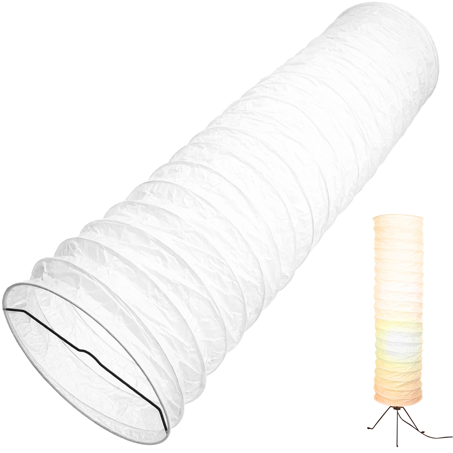 Paper Floor Lamp Shade Nordic Style Simple Foldable Rice Paper Lamp Cover Modern Floor Light Bulb Cage Guard for Living Room Bedroom
