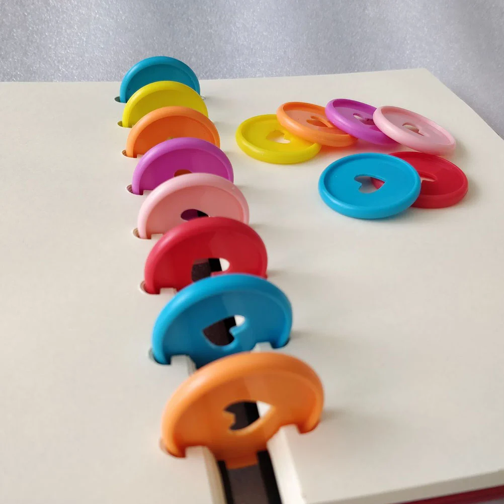 30Pcs Plastic Heart Book Binding Discs Binder Rings for DIY Notepads Planners