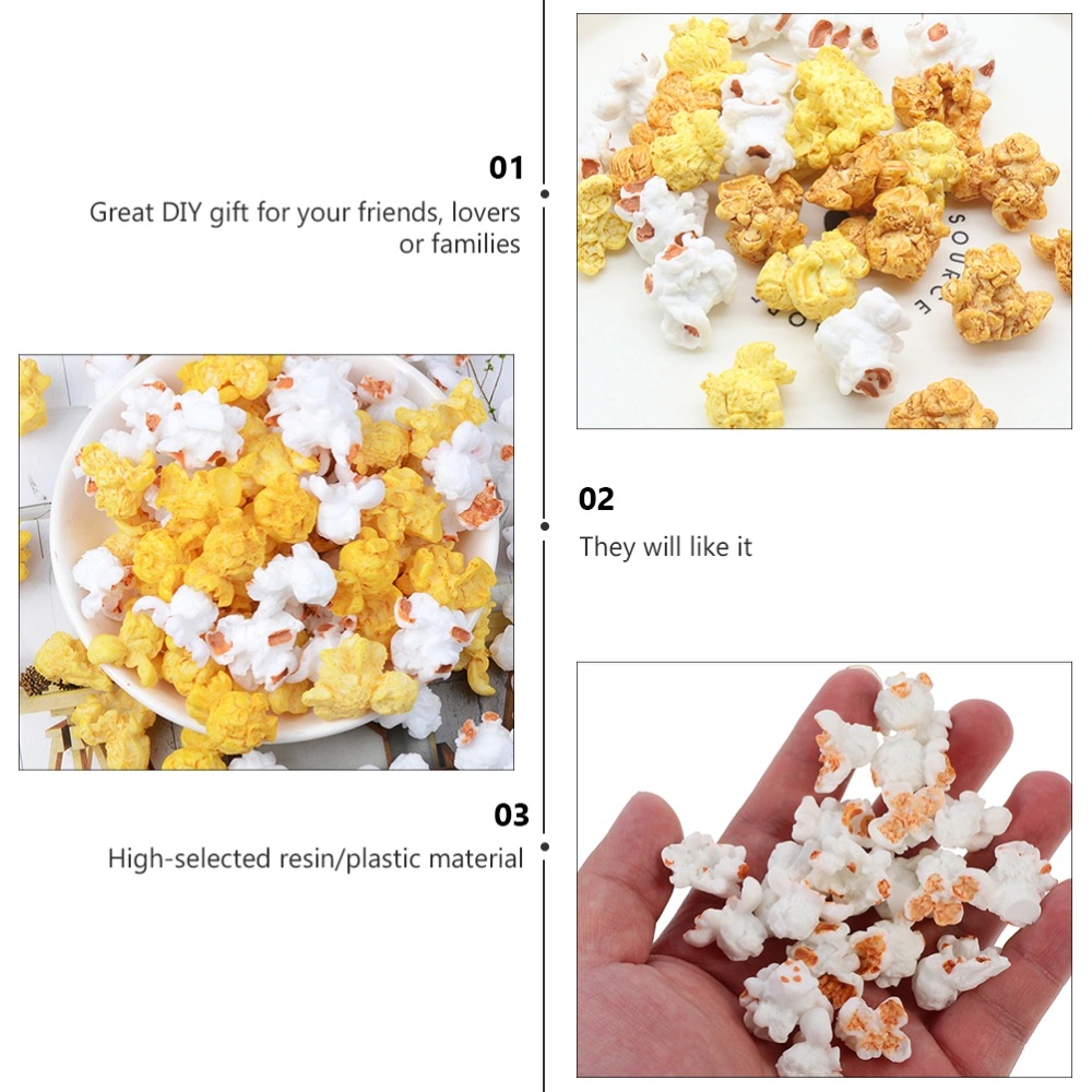 30Pcs Resin Popcorn Charm DIY Phone Case Decor Ornaments Jewelry Accessories