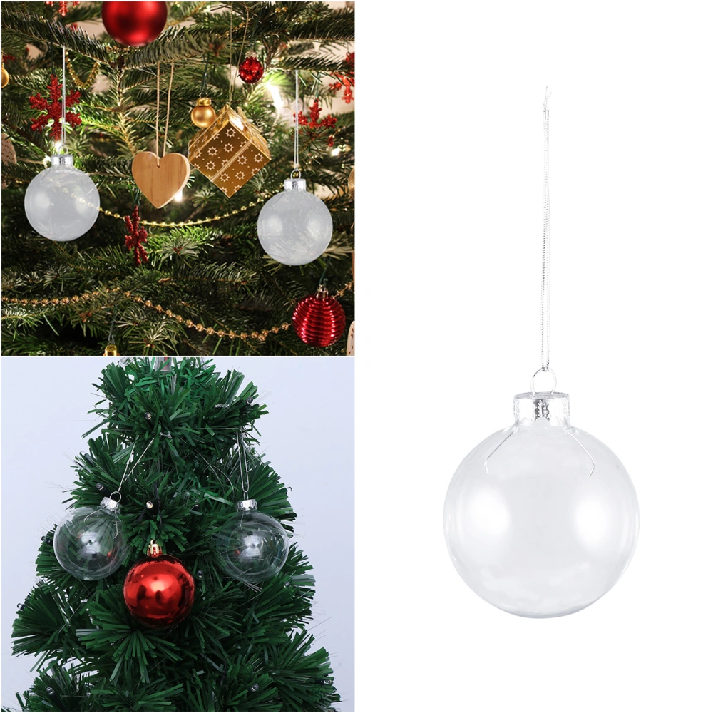 12PCS Christmas Tree Decorations Transparent Glass Hanging Christmas Balls with Lids Christmas Ornaments Gifts