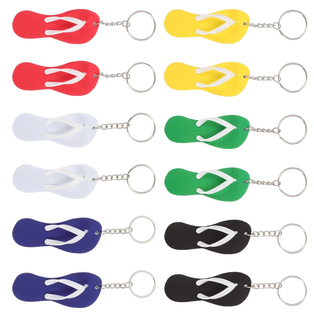 12pcs Slipper Keychains Thermal Printable Key Pendants Hawaiian Style Key Chain