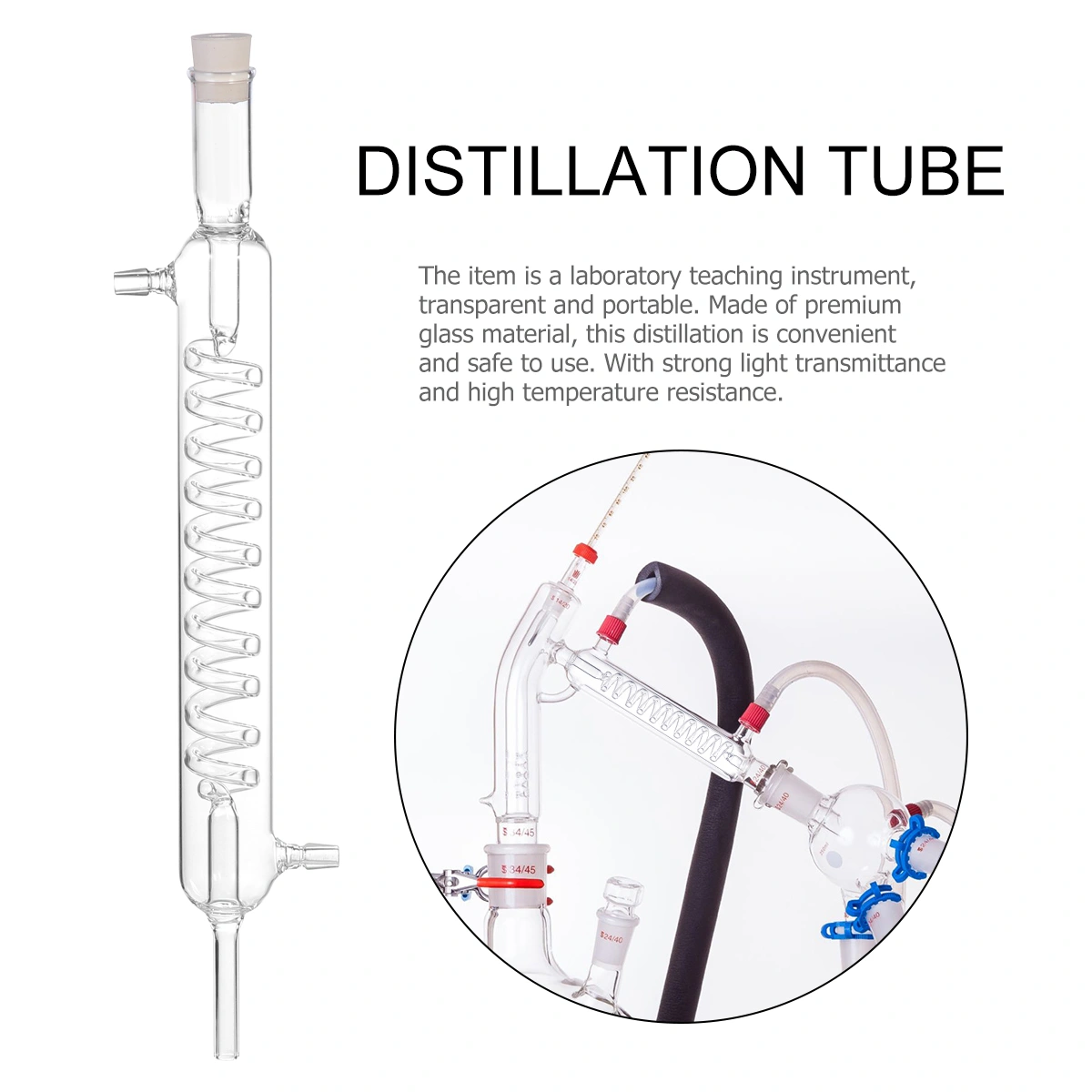 1pc Extraction Apparatus Chemistry Condenser Pipe Condensing Tube Chemistry Tool