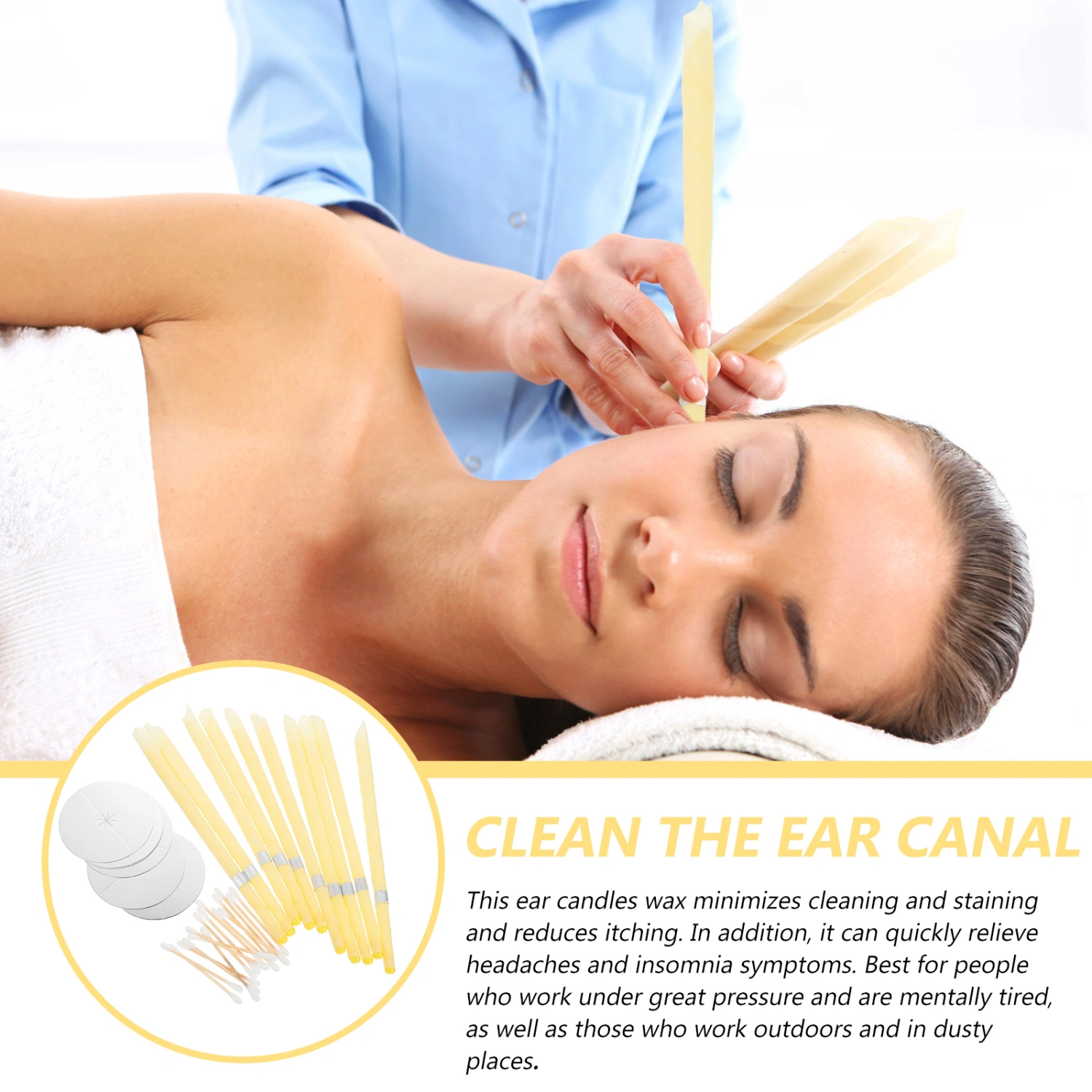 1 Set Beeswax Aromatherapy Ear Candles Kit Salon Aroma Ear Candles Kit