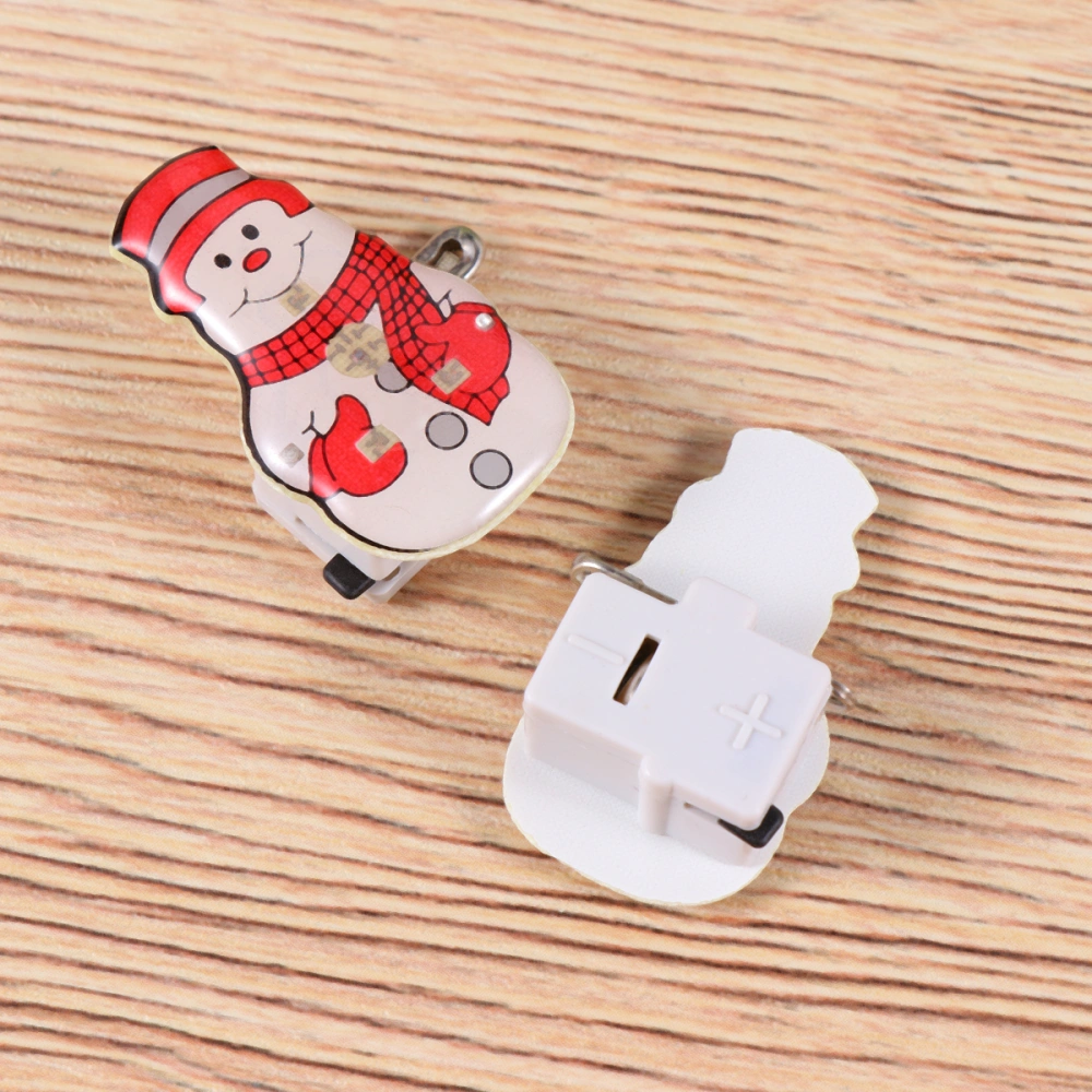 25 Pcs Xmas Glitter Brooches Red Snowman LED Glowing Enamel Luminous Boutonniere Women Girls Shirt Backpack Jewelry Gifts