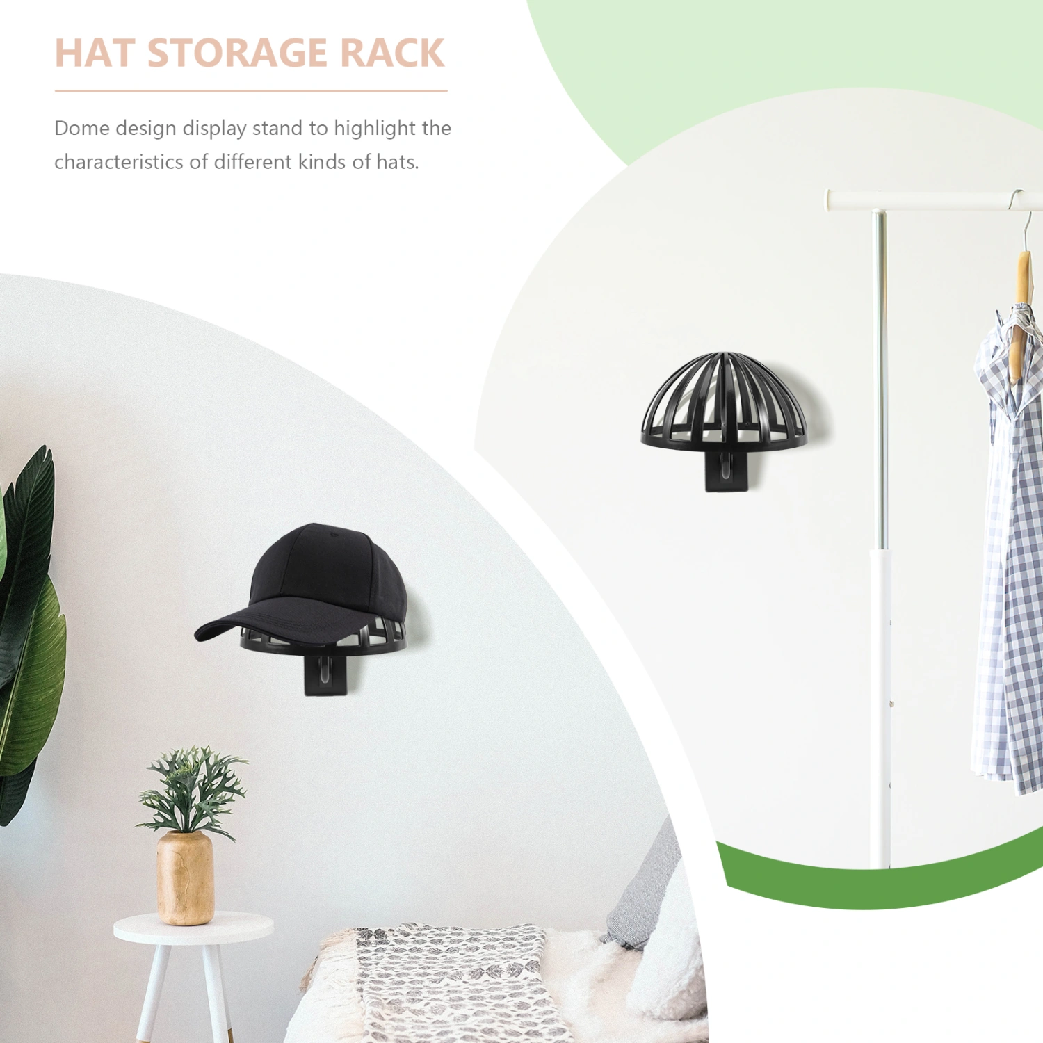 Wall Hat Holder Hat Caps Display Rack Plastic Hat Storage Rack Wig Holder