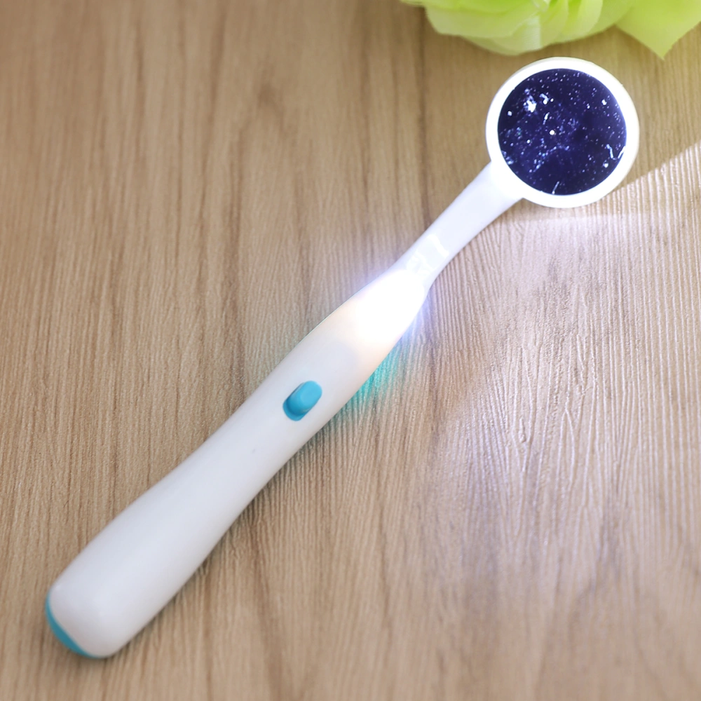 Oral Dental Mirror Mouth Tooth Inspection Mirror with Bright LED Light for Dental Care (Blue)