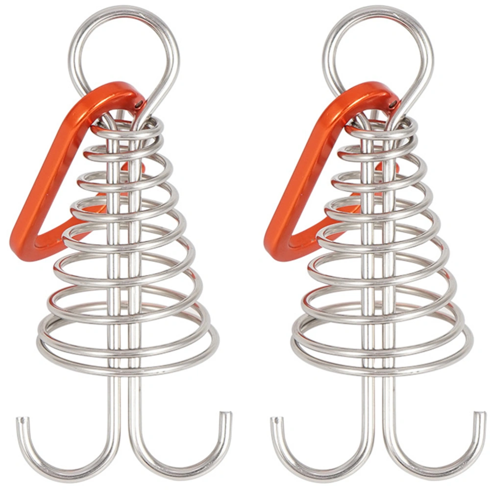 2pcs Stainless Steel Octopus Deck Peg Spiral Shaped Rope Buckle Camping Tools