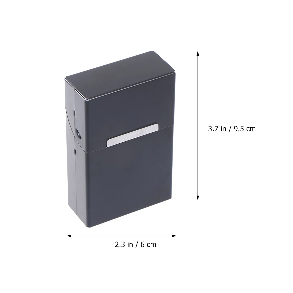 Automatic Clamshell Cigarette Case Large Capacity Magnetic Aluminum Cigarette Case (Black)