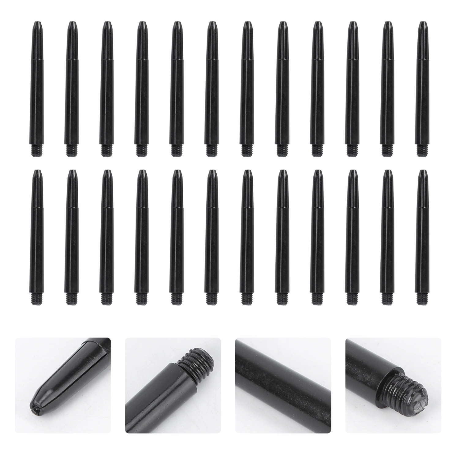 100pcs Plastic Dart Shafts Darts Accessories Stems Plastic Pole Rod with Standard 2BA Screw Thread (Black)