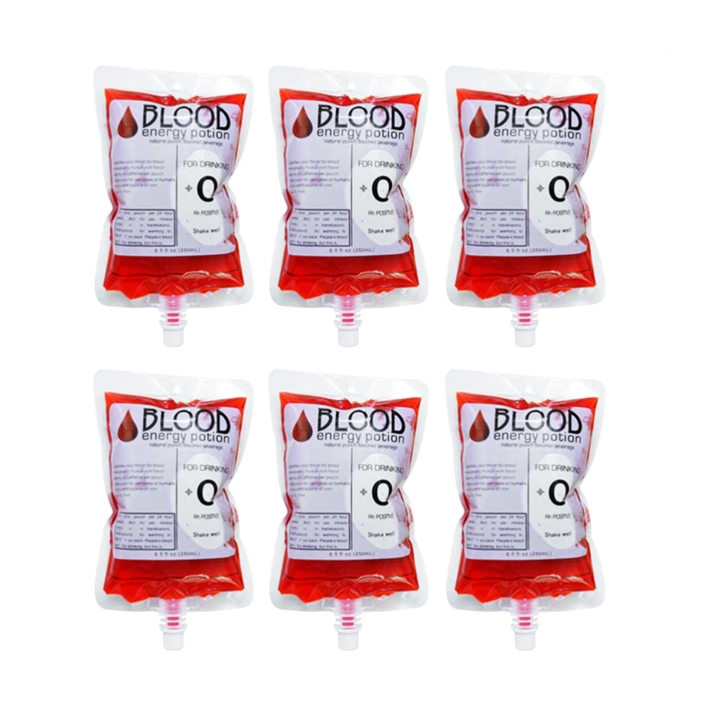 12pcs 150ML Blood Bag Drink Storaging Bag for Hallowmas Festival Party Gathering (Blood Type Is Random, Without Hook and Funnel)