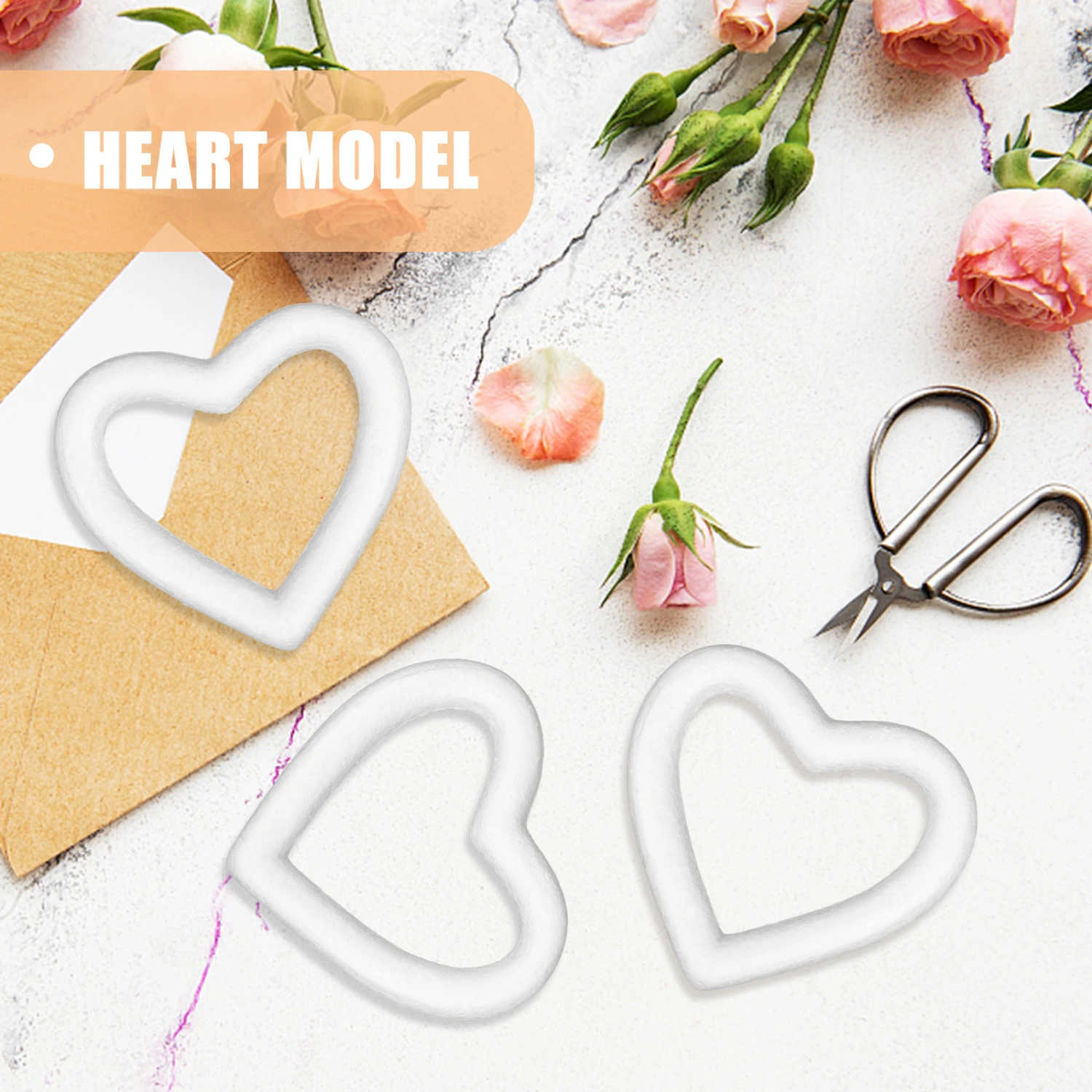 10pcs Hollow Love Heart DIY Craft Heart Model Ornament for Valentine's Day (13.5cm Hollow Heart)