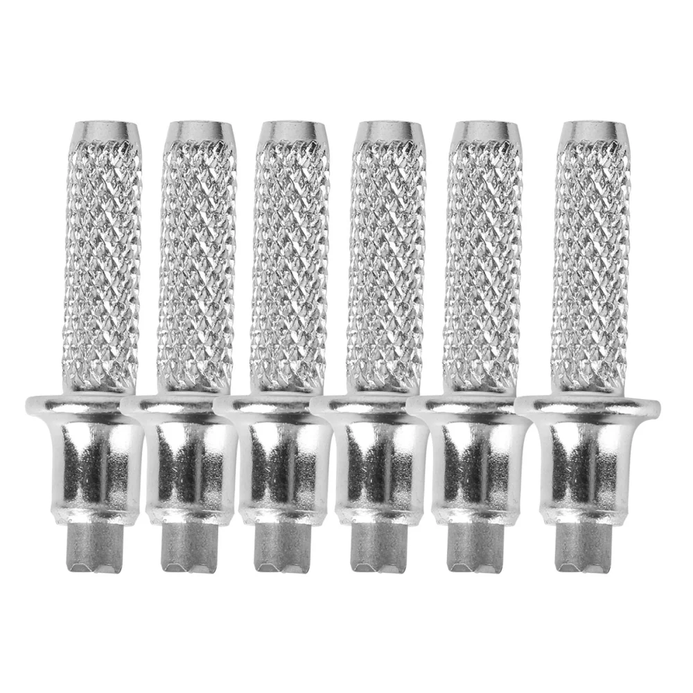 6PCS Alpenstock Accessories Replaceable Carbon Steel Alpenstock Rod Tip(Silver)