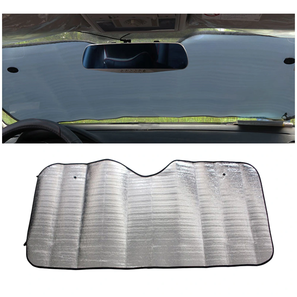 Front Windshield Car Single-sided Silver Window Foldable Sun Visor Sunshade Cover Accessories(Silver)