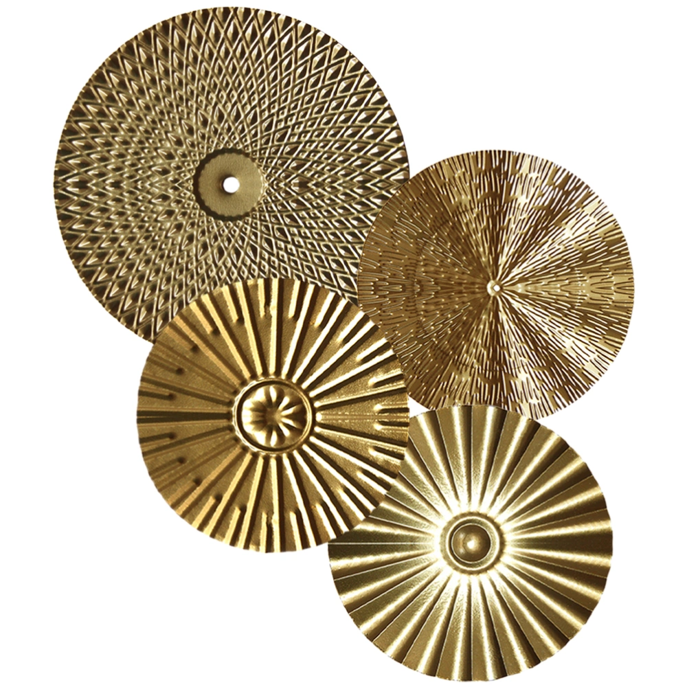 4Pcs Metal Wall Art Modern Style Irregular Metal Disc Wall Decoration for Home Office