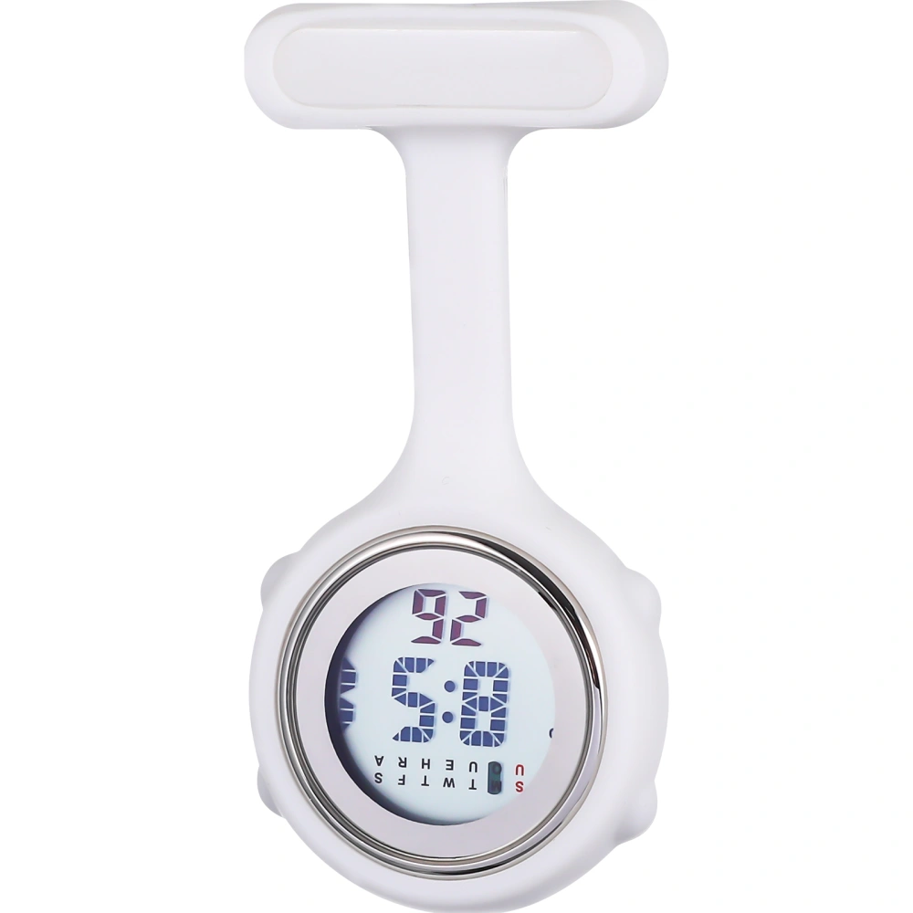 1PC Silicone Nurse Watch with Pin Medical Portable Watch Brooches Paramedic Medical Brooch (White)