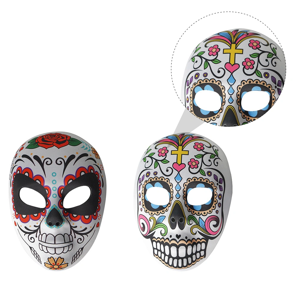 2pcs Face Mask Masquerade Mask Party Mask Holiday Prop Day of The Dead Decor