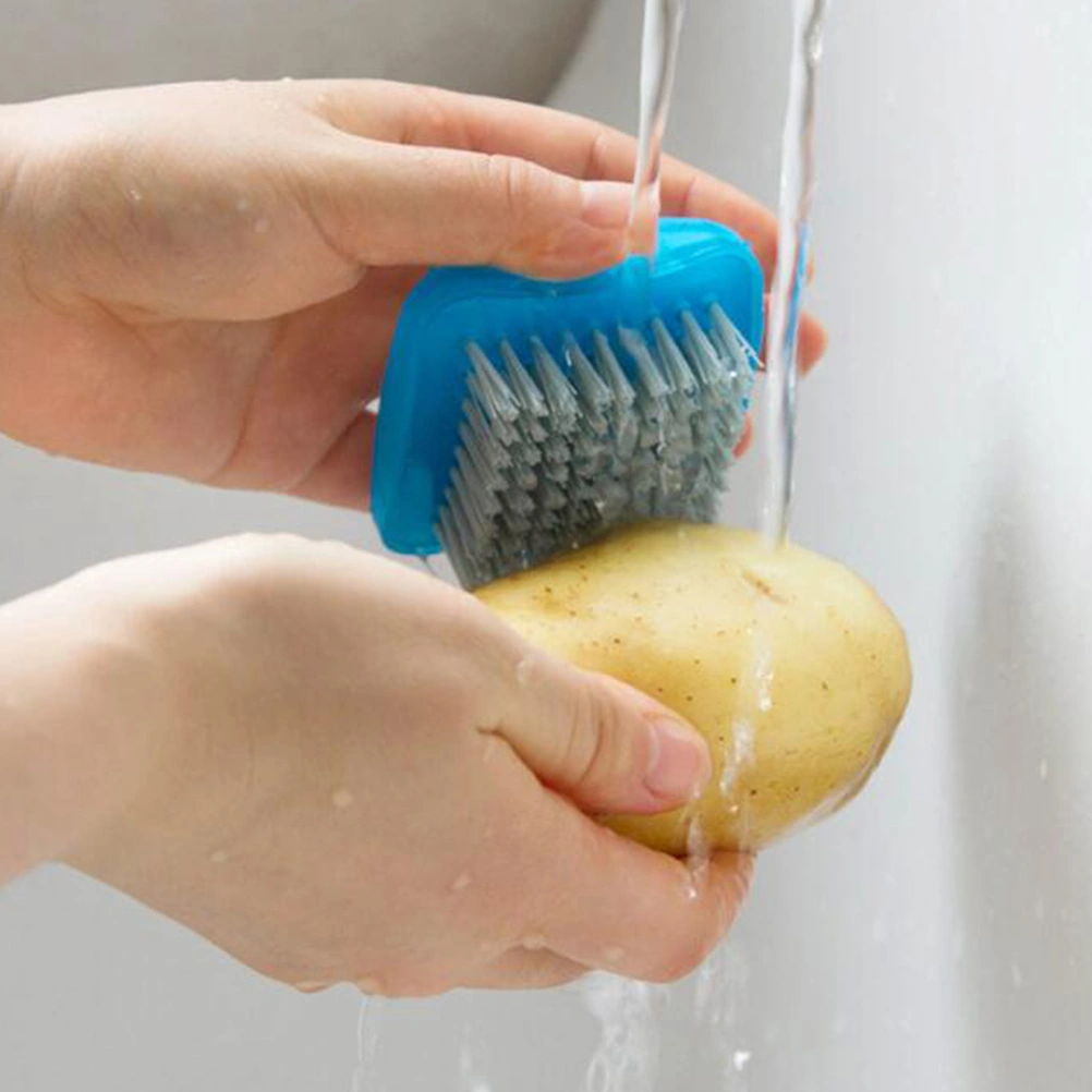 2pcs Fruit Vegetable Cleaning Brush Potato Carrot Ginger Scrubbers Cleaning Tools Kitchen Supplies (Random Color)