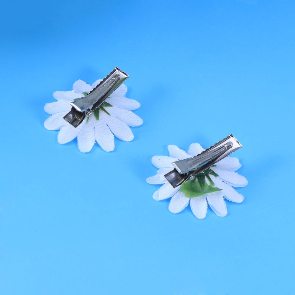 12pcs Simulation Daisy Hair Clips Flower Fresh Hair Barrettes Hair for Ladies and Girls (White)