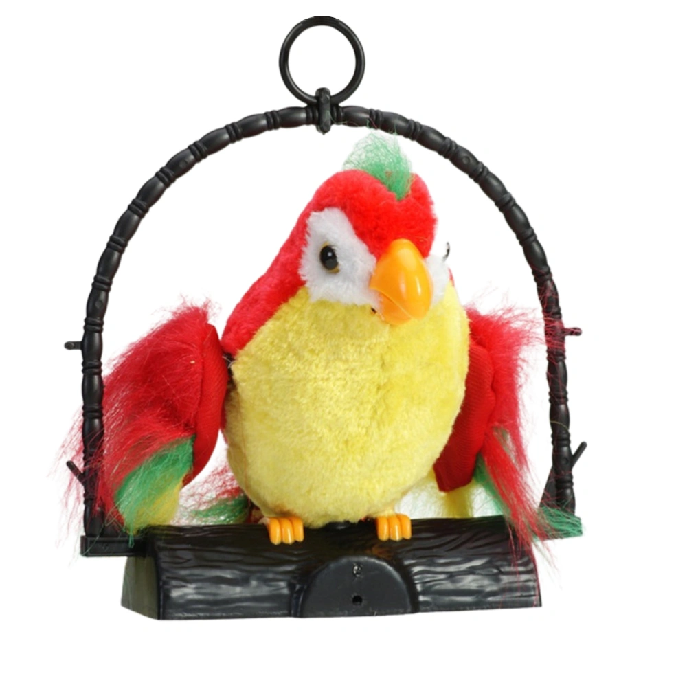 Electric Recording Talking Parrot Toy Kids Early Educational Toy Hanging Decoration without Battery Red