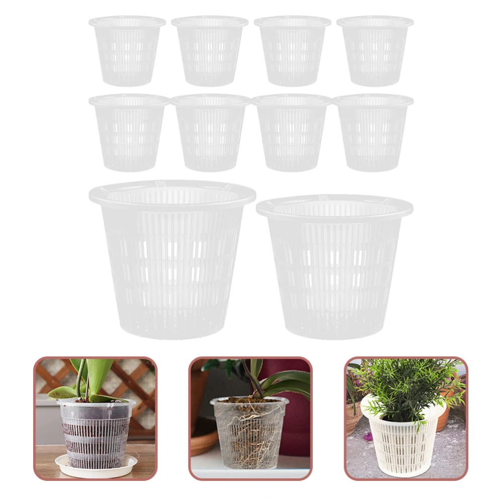 10Pcs Clear Plastic Orchid Pots Breathable Orchid Planters Plant Nursery Pots for Indoor Outdoor Plants