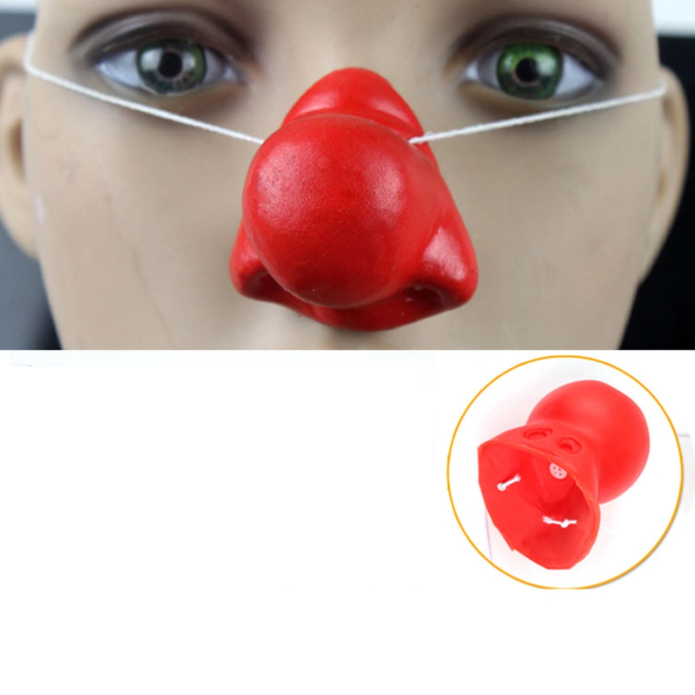 Red Nose Honking Circus Clown Nose Comic Party Supplies Halloween Masquerade Costume Accessories Funny Props (Random Style and Color)