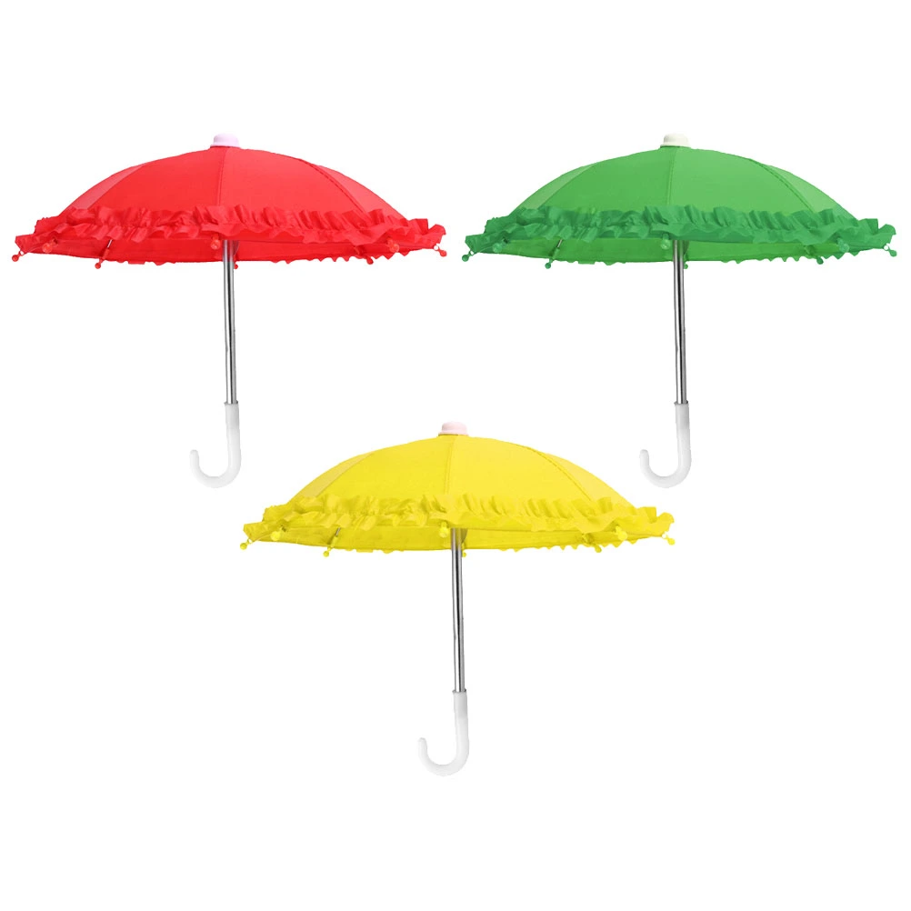 3Pcs Children Umbrella Model Toys Decorative Umbrella Playthings (Random Color)