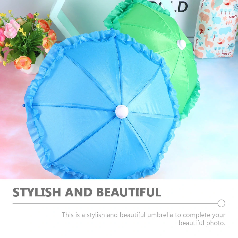 3Pcs Children Umbrella Model Toys Decorative Umbrella Playthings (Random Color)