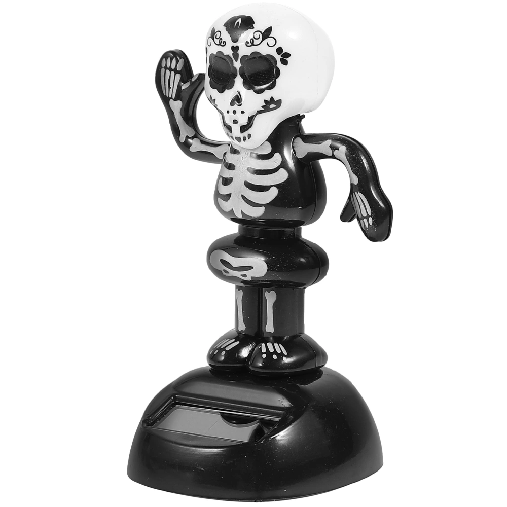 1pc Halloween Magnetic Ghost Doll Decoration Creative Shaking Head Toy Table Desk Sofa Bedroom Car Ghost Doll Ornament(Black)