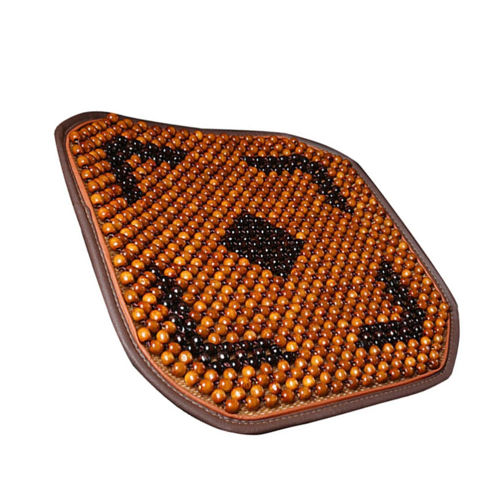 Wooden Beaded Summer Breathable Seat Cover Anti-slip Car Interior Seat Chair Pad Cushion (Yellow)