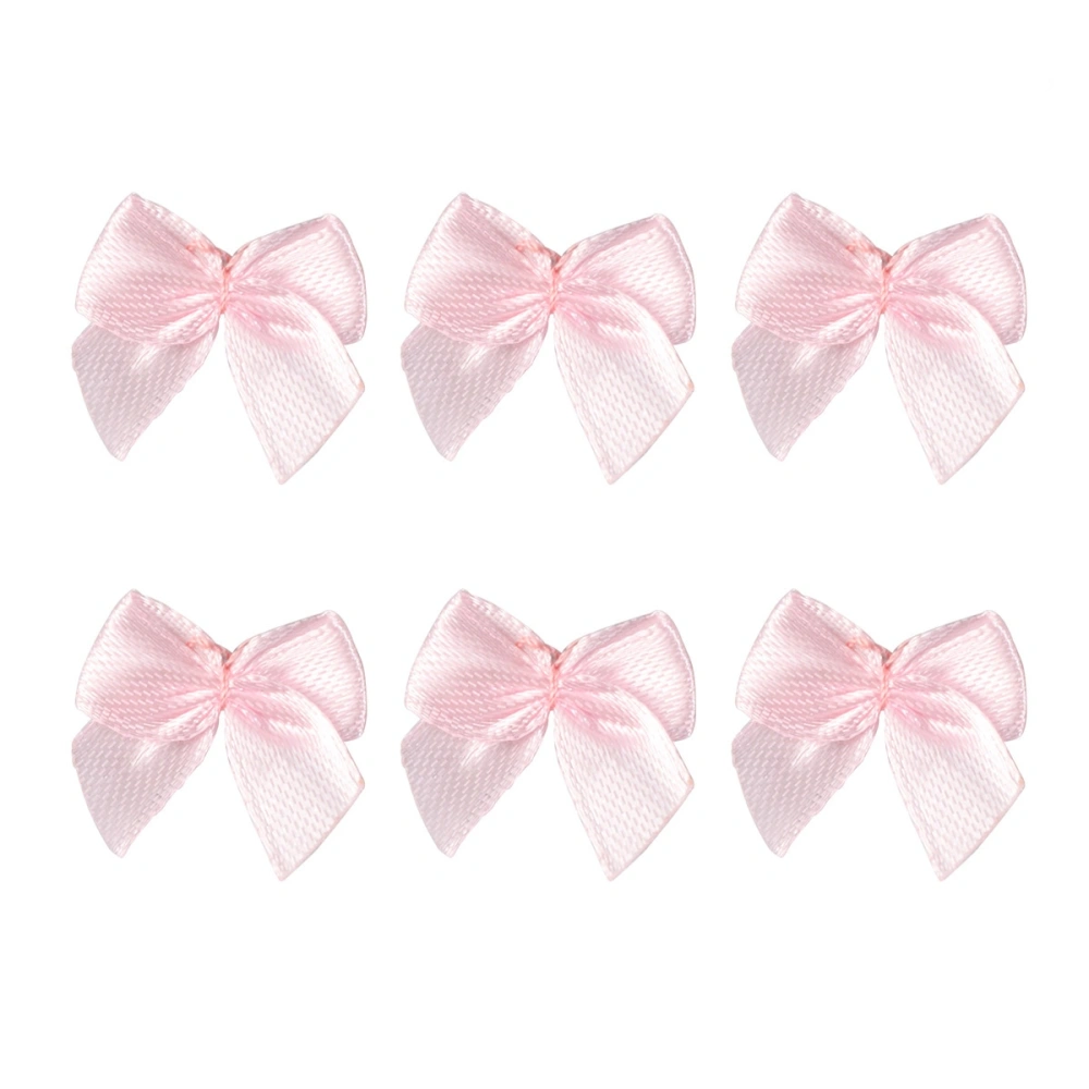 100pcs Ribbon Bows Flowers Handmade Hair Bows Accessories Materials Small Fresh Patterns Crafts Ornaments Gift Decor (Pink)