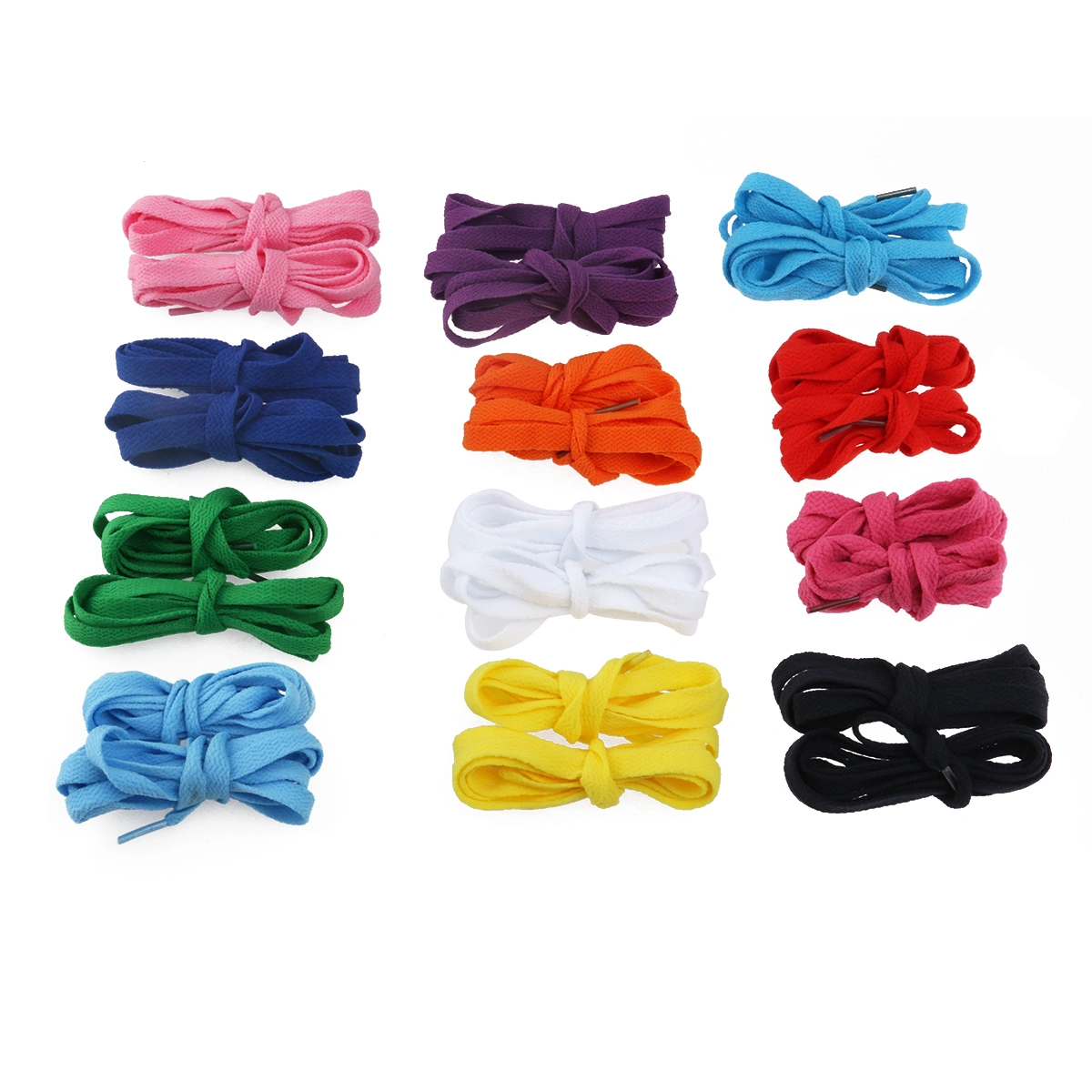 TINKSKY 12 Pairs of Flat Shoelaces Shoe Laces Strings for Sports Shoes / Boots / Sneakers / Skates (Mixed Colors)