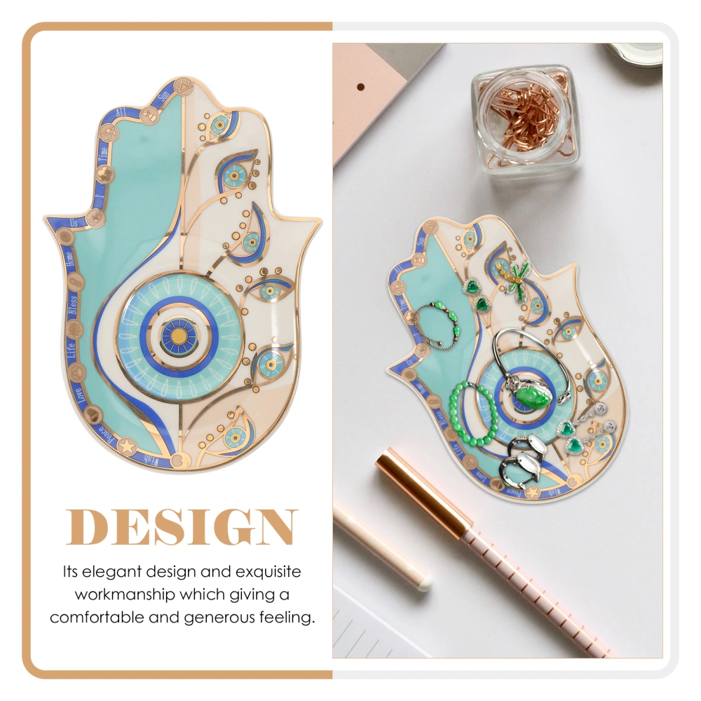 Ceramic Evil Eye Trinket Dish Decorative Key Holder Dish Tray Ring Storage Holder