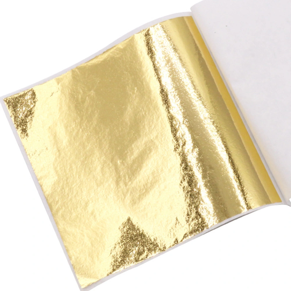 50pcs 8x8.5cm Foil Paper Imitation Gold Leaf Sheets Shiny Gold Foil Craft Decoration Color Foil Paper for Clay Nails Paintings Statues Wall Furniture Decoration (Golden)