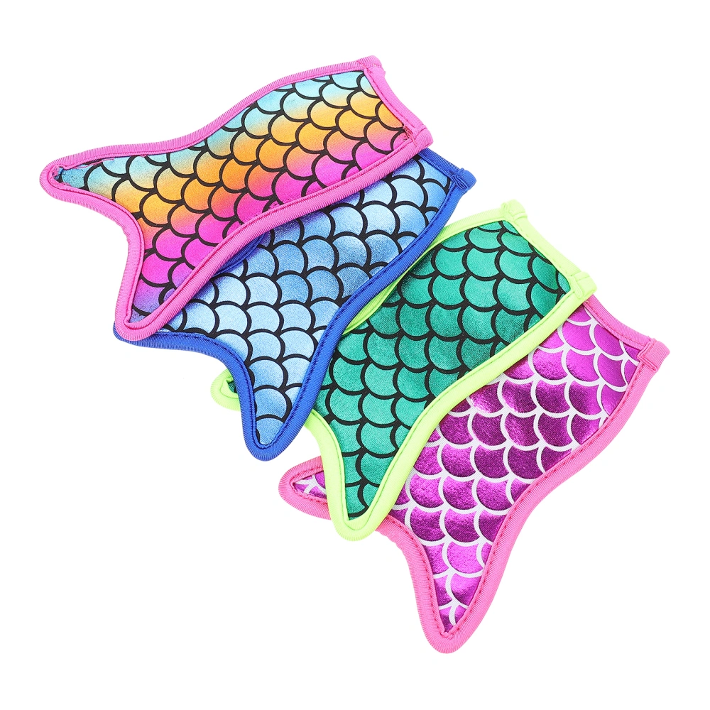 4pcs Ice Stick Protective Covers Creative Mermaid Designed Frozen Stick Holders (Mixed Color)