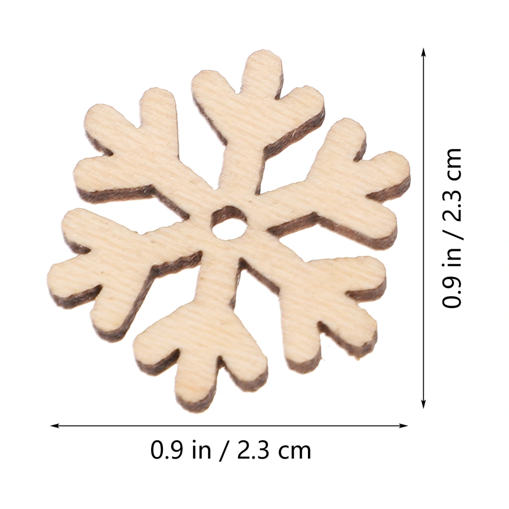 100pcs Assorted Pattern Wooden Pieces Christmas Snowflake Cutouts Craft Embellishments DIY Decorative Accessories Manual Ornament for DIY Art