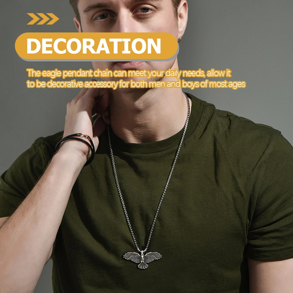 Hip Hop Necklace Punk Vintage Pendant Chain Eagle Pendant Necklace for Men