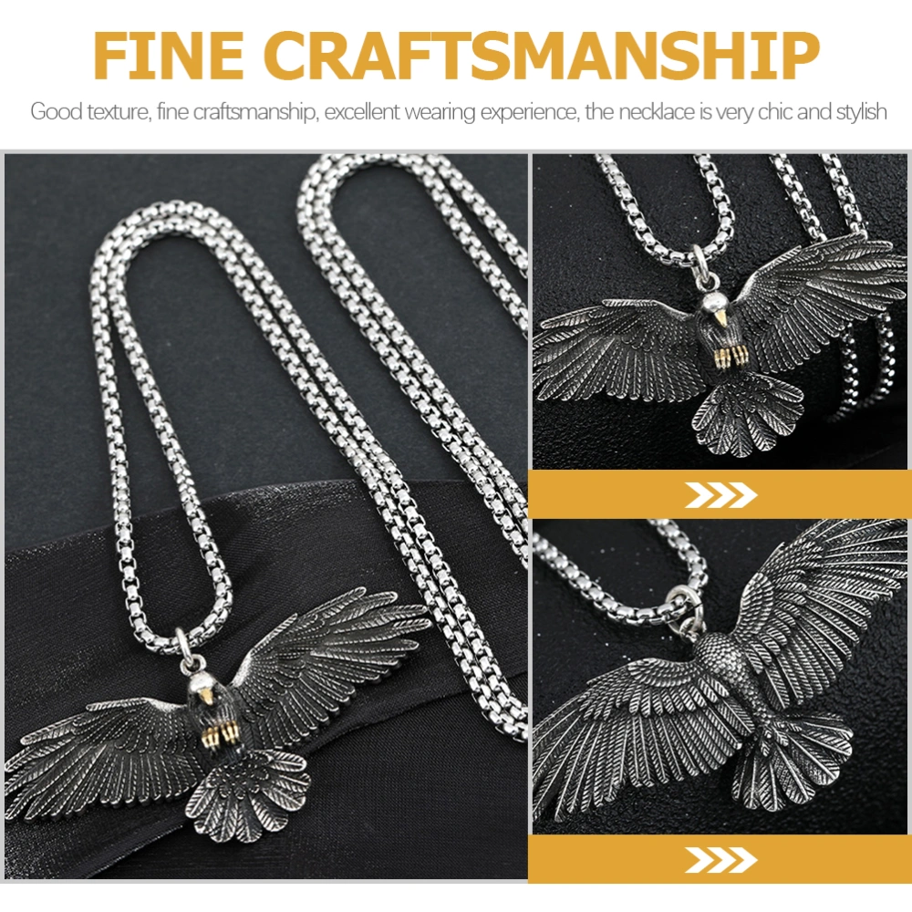 Hip Hop Necklace Punk Vintage Pendant Chain Eagle Pendant Necklace for Men