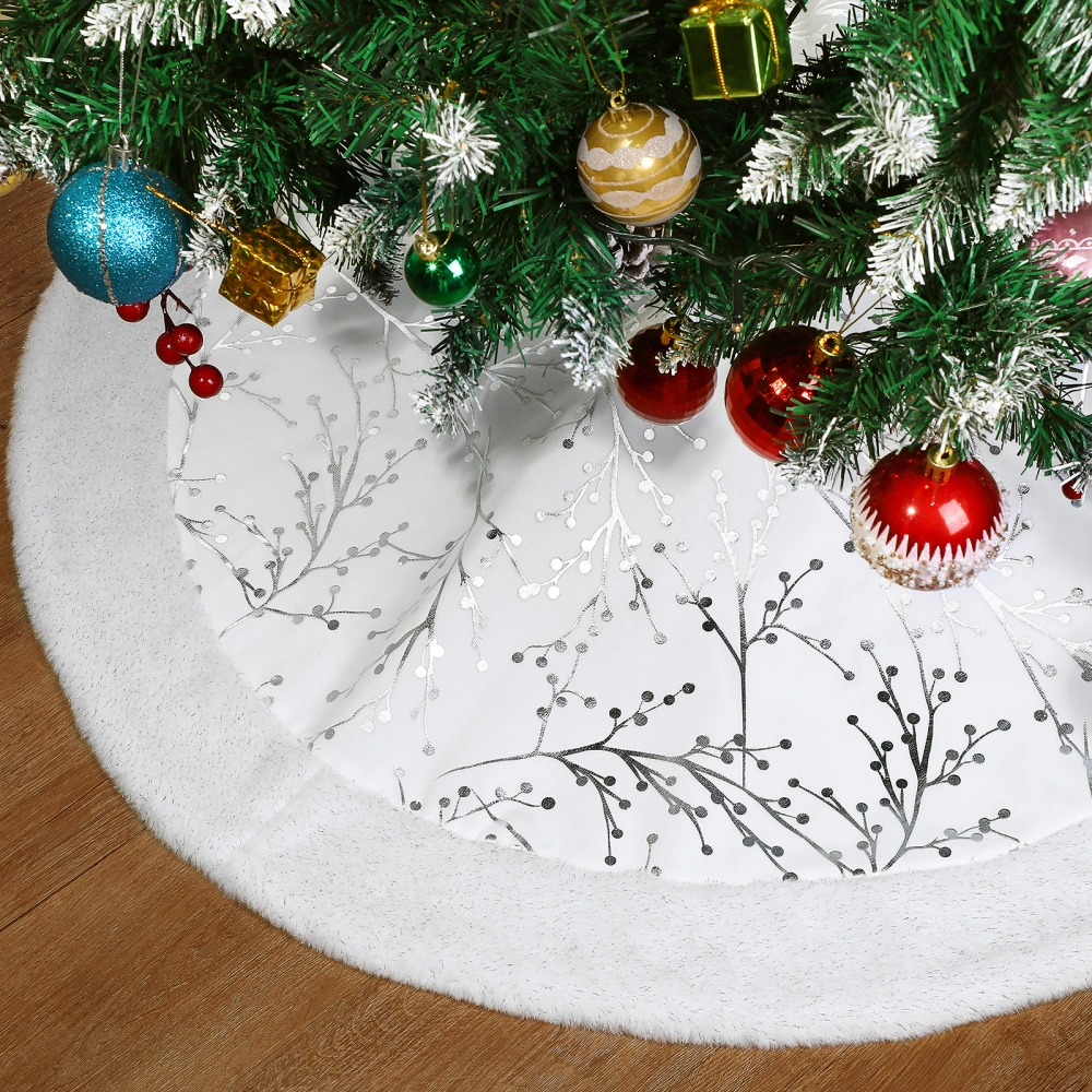 IMIKEYA Christmas Tree Skirt Party Decorations Christmas Tree Ornament Faux Fur Tree Mat for Under Tree